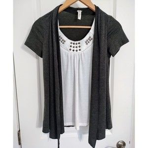 Per Seption Concept Layered Embellished Boho Top